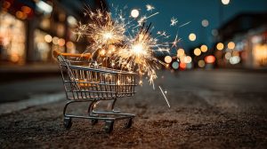 Image of firework in a shopping trolly